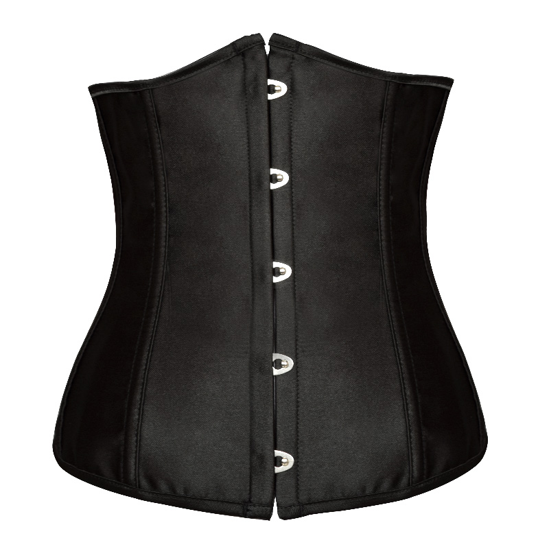 

Free shipping!! Goth Satin Black Corsets Sexy Lingerie Women Steel Waist Training Underbust Bustiers Plus Size Corselets Top 8192