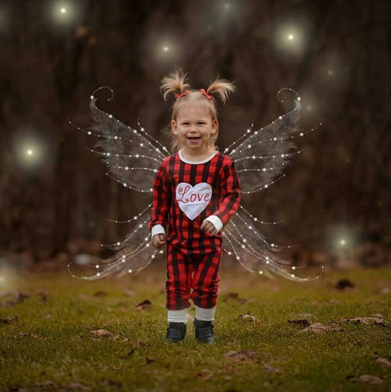 

Baby Girl Rompers Long Sleeve Plaid Infant One Pieces Rompers 2017 Spring Autumn Heart Letter Kids Girls Jumpsuit Clothes Outfits CC004, Red