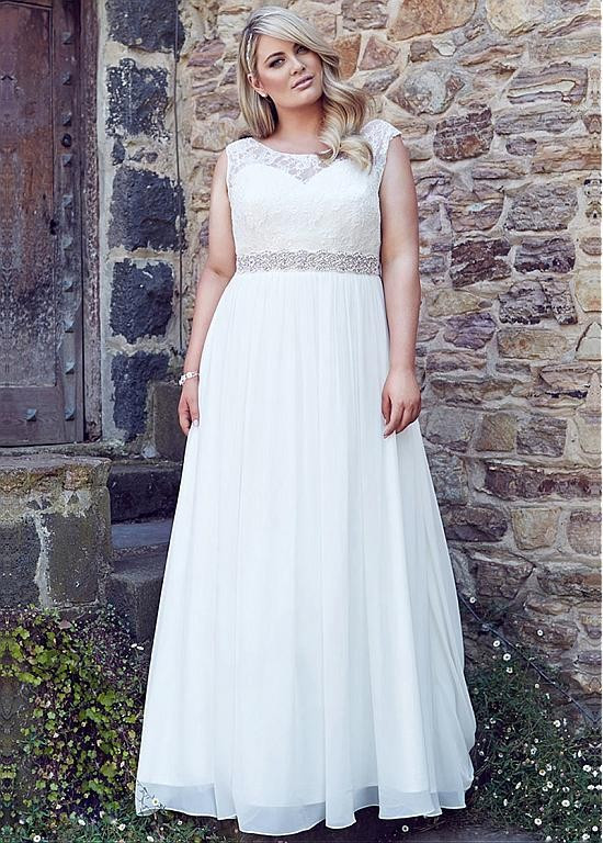

Fashion custom wedding chiffon high-end wedding banquet party dress, White