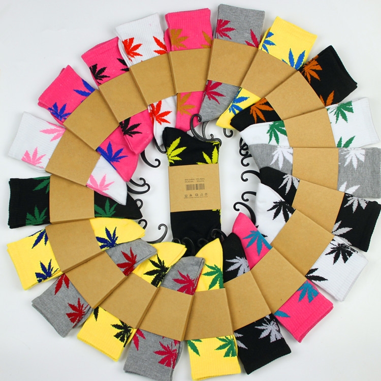 

33Colors christmas plantlife socks for men women high quality cotton socks skateboard hiphop maple leaf sport socks wholesale Free DHL Fedex, Multi