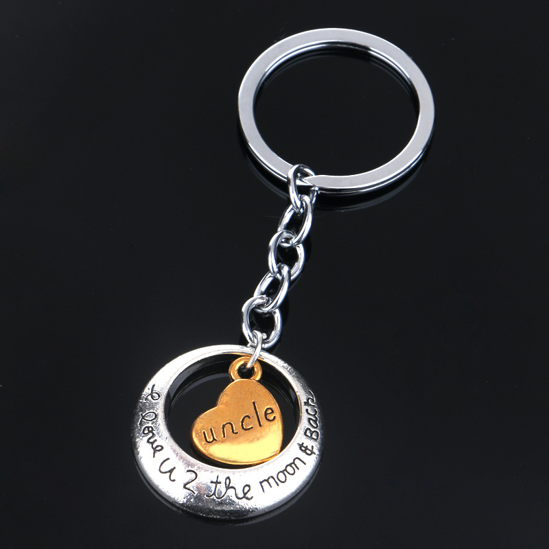 

Hot Sales Silver Family Mom Daughter Sister Dad Heart/Love Key Ring Chain Keychain for Men Women Gift