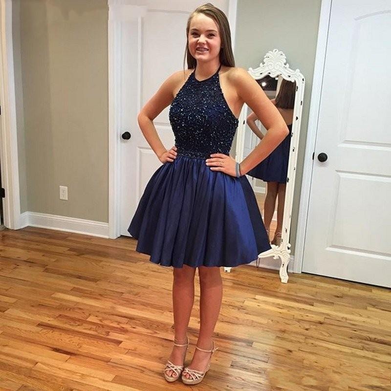 halter top homecoming dresses short