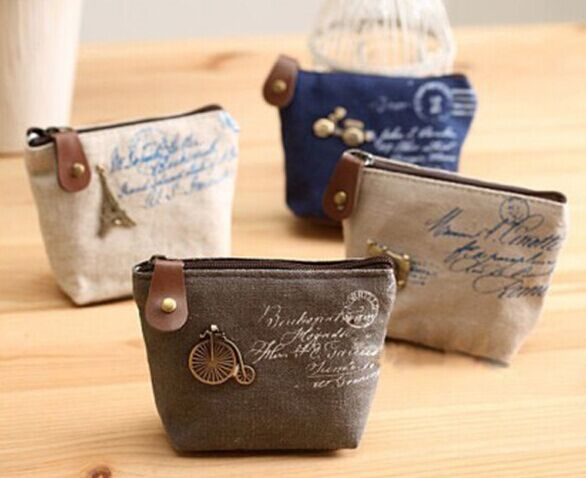 

2017 New Arrival Women's canvas bag Coin keychain keys wallet Purse change pocket holder organize cosmetic makeup Sorter