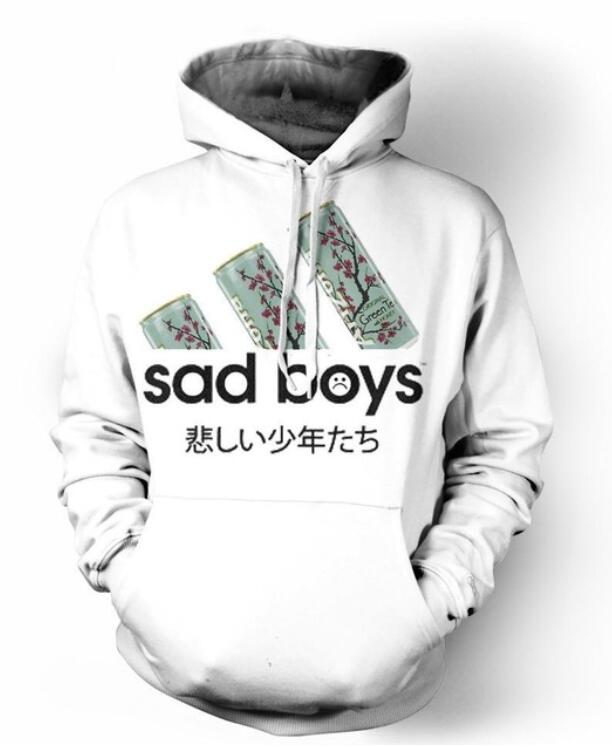 New Fashion Men/Women Sad Boys Funny 3d Sweatshirts Hoodies Autumn Winter casual Print Hooded Pullovers Tops LMS0033