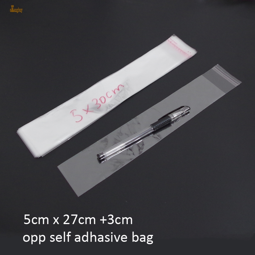 gift bag 200pcs clear resealable bopp poly cellophane 5x30cm long transparent opp self adhesive plastic storage cosmetic packing bags-image-401430766