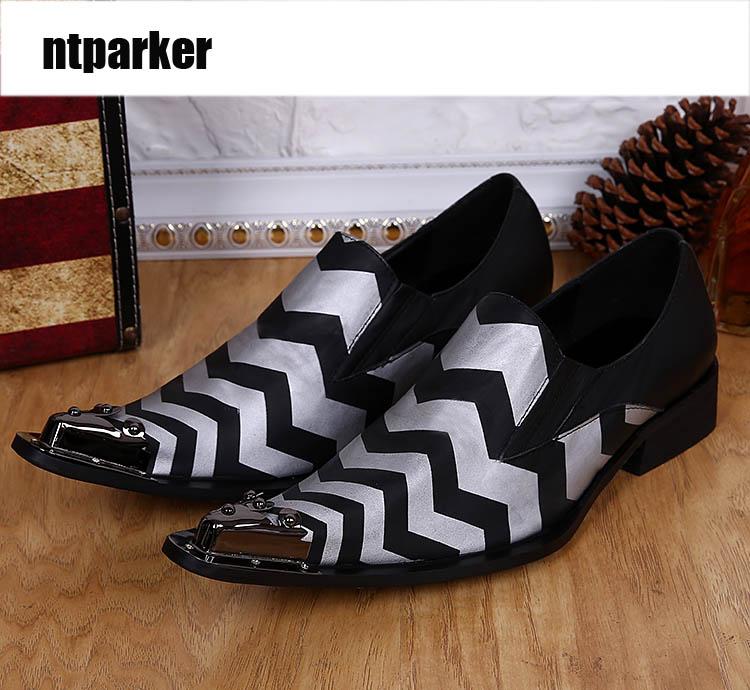 

Pointed Toe Man's iron shoes leather shoes hairstylist man increased Height T Show nightclub shoes , Big size 38-46, Black
