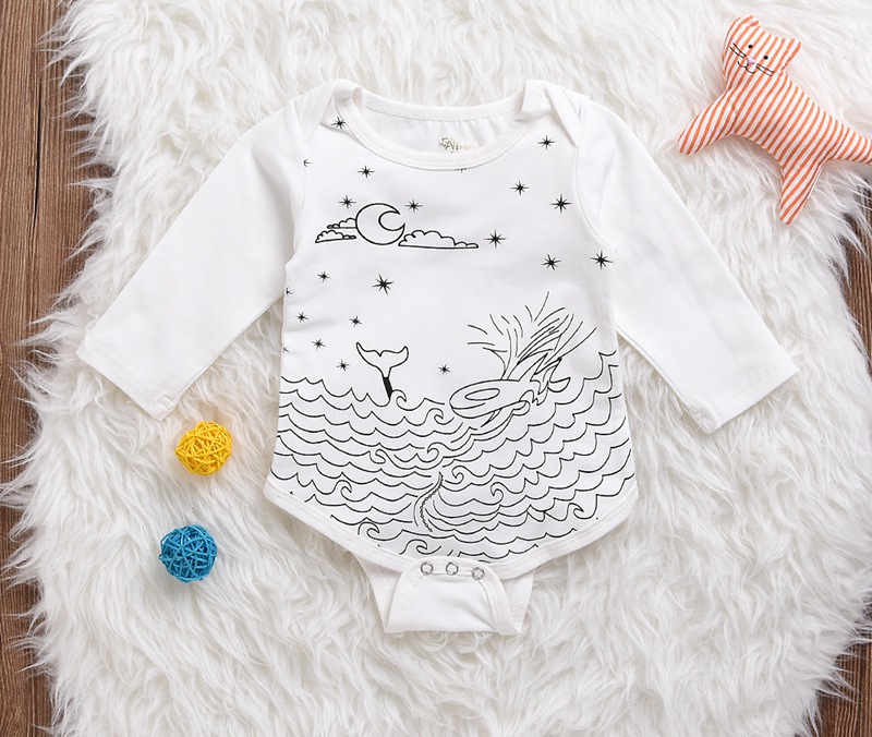 Sailboat in The Sea Newborn Baby Bodysuit Long Sleeve Overalls Outfits Clothes Romper Jumpsuit for Baby Boy Girl