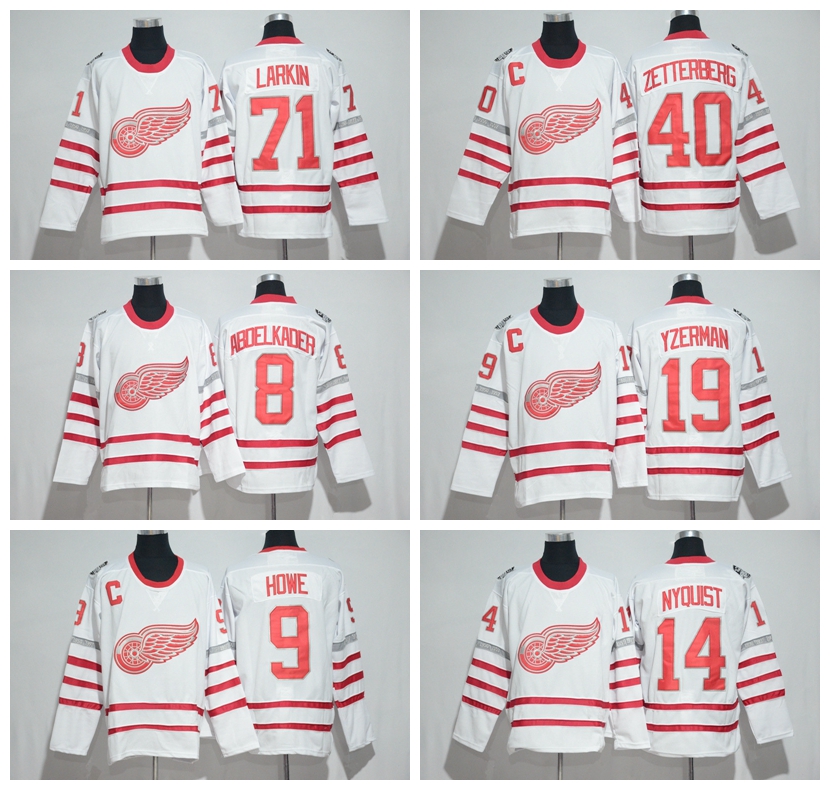 

2017 Centennial Classic Detroit Red Wings Jerseys Hockey 100th Anniversary 19 Steve Yzerman 13 Pavel Datsyuk 40 Zetterberg 71 Larkin Nyquisi