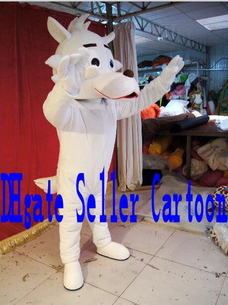 

White wolf mascot costume Adult Size free shipping, Grey