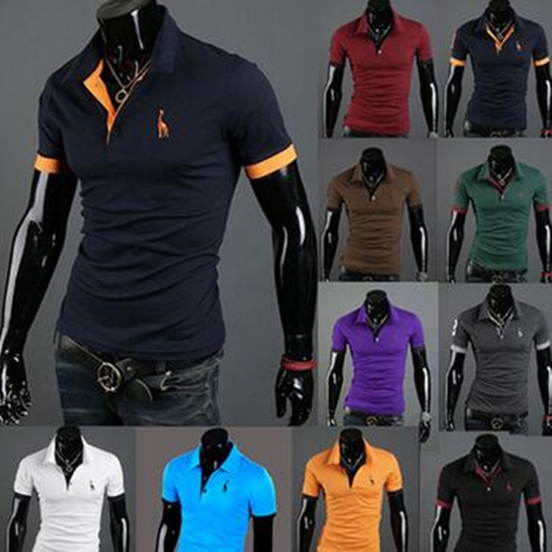 

Men's Fashion t-shirts Personality Cultivating Short-sleeved Shirt POLO, Purple