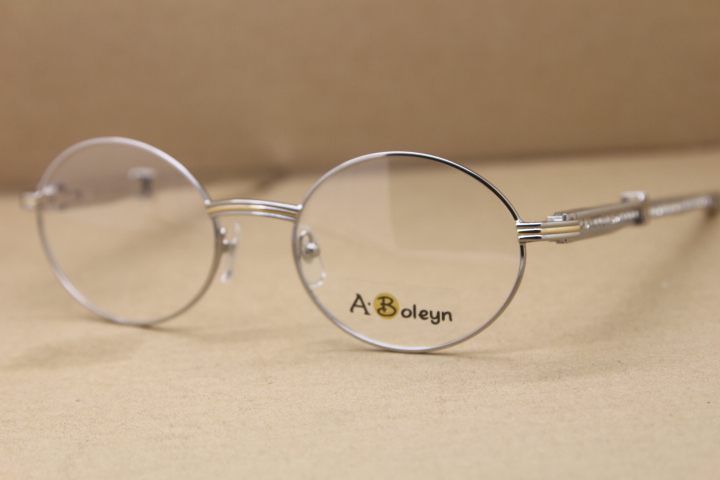 

wholesale 7550178 Round for men Frames Decoration 18K gold Eyewear Blue diamond Stainless steel glasses