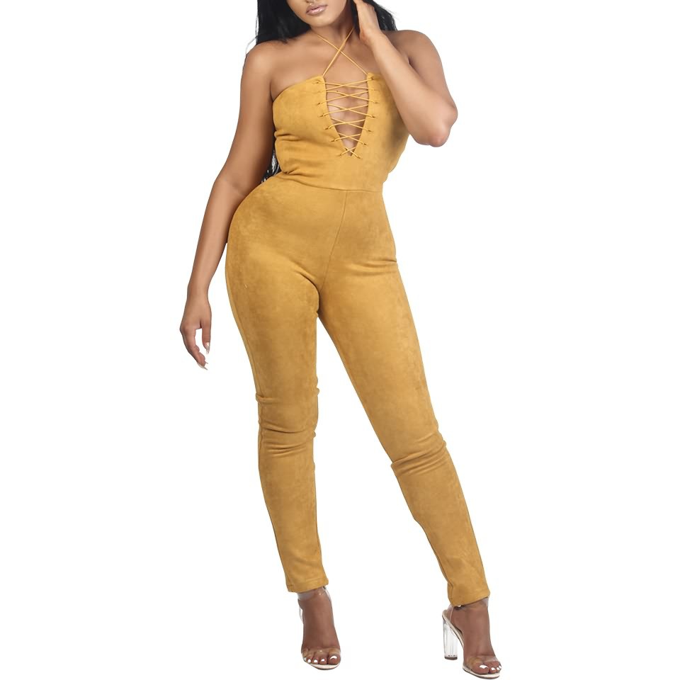 suede jumpsuit womens