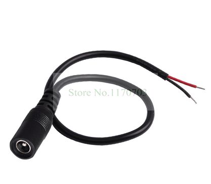 

100 pcs 30cm CCTV Camera DC Power Cable Female Plug Pigtail Lead 5.5x2.5mm