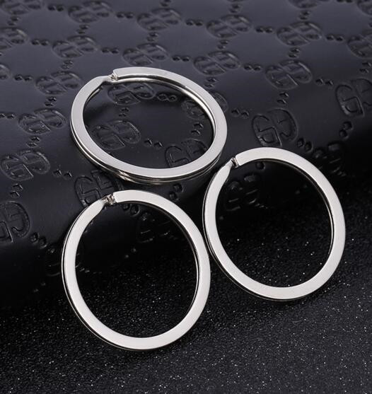 

1.7x28mm Metal Key Ring Keychain for Car Keys Chain Round Split Fashion Flat Keyrings Keychain Charms Wholesale Gifts for Women