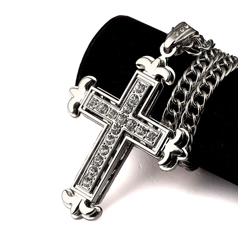 

New Gold Silver Plated Boy Girl Cross Pendant Micro Piece Necklace For Men Women Hip Hop Charm jewelry Free Shipping