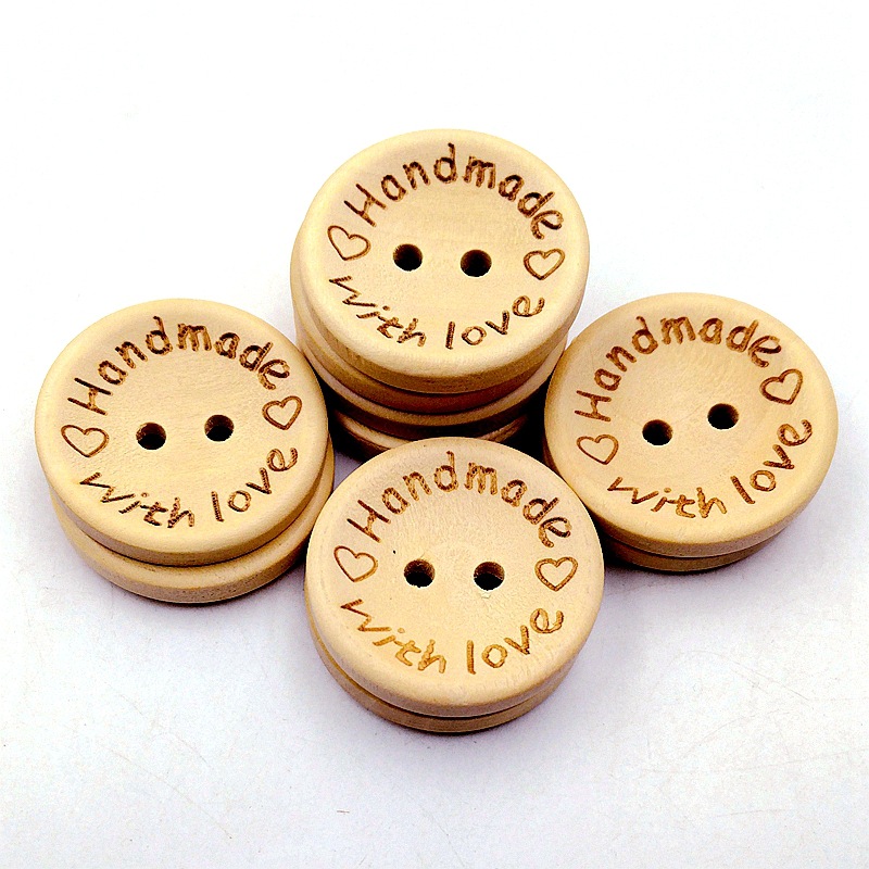 

15mm Wooden Buttons 2 holes round love heart for handmade Gift Box Scrapbook Craft Party Decoration DIY favor Sewing Accessories
