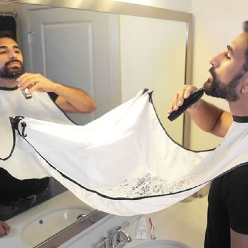 

1 Pc Professional Beard Shaving Cape Men Facial Hair Beard Trimming Gather Cloth Apron 2 Colors Could Be Chosen