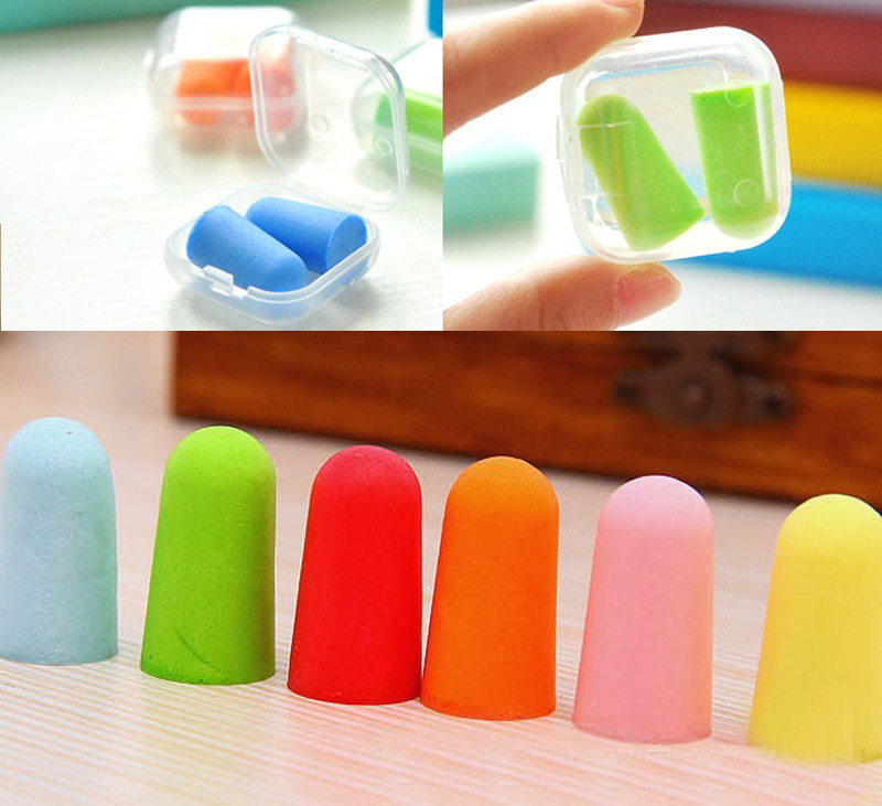 

New Sale 100Pcs/lot bullet shape Foam Sponge Earplug Ear Plug Keeper Protector Travel Sleep Noise Reducer Free shipping