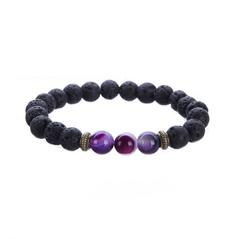 

hot sale New Natural Lava Rock Stone Yoga Bracelet Chakra Beads Bracelets Elastic Energy Charm Jewelry