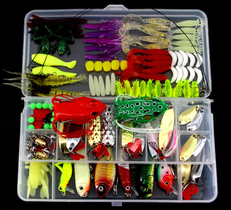 

136pcs Fishing Lure Kit Mixed Minnow Popper Spinner Spoon Lure With Hook Isca Artificial Bait Fish Lure Set Pesca out227