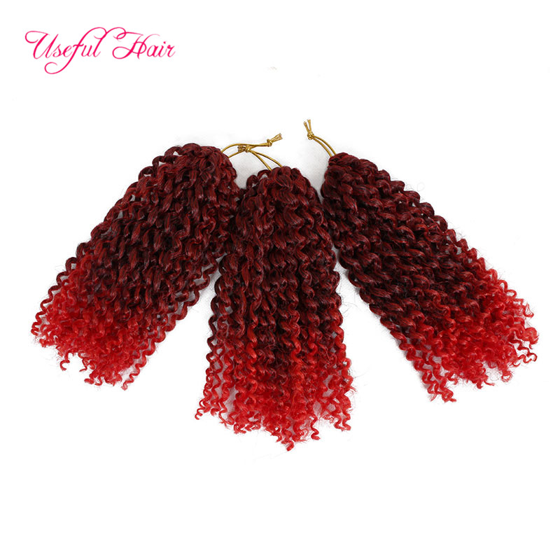 

bug/red 8inch Malibob crochet hair for black women Kinky Curly beauty marley braiding Synthetic Hair Extension Crochet braids marlybob Hair, #1b