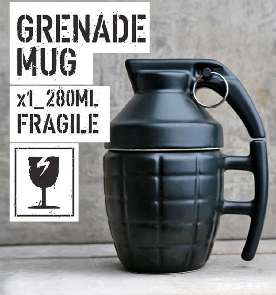 

Grenade Mug Grenade Cup with Lid Water Cup Coffee Cup with Cover White or Black to choose