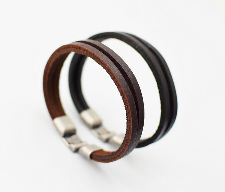 

Hot sale Simple Retro Leather Bracelet Bracelet Bracelet FB445 mix order 20 pieces a lot Slap & Snap Bracelets
