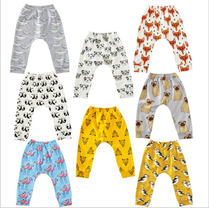 Flamingos Baby Leggings Animal Printed Haroun Pants Cartoon PP Pants Fox Penguin Tights Fashion Casual Trousers Children's Clothing B2393-image-403079936