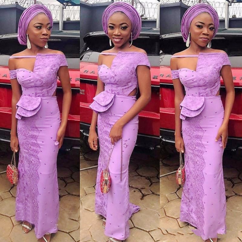 

African Prom Dresses Aso Ebi Off The Shoulder Peplum Satin Lace Appliques Beaded Mermaid Evening Gowns Black Girls Women Formal Party Dress, Dark navy