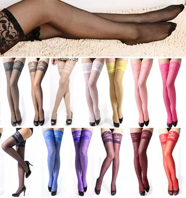 

2017 Arrivals Women's Lady's Stockings Hosiery Socks Fashion Sheer Lace Thigh High 15 Colors In Choice FX130 Free Shipping, Green