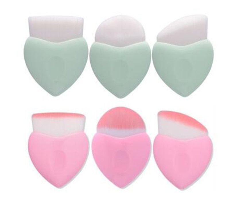 

5pcs Heart Shaped Cosmetic Brush Powder Mermaid Makeup Brushes Set Pink Foundation Contour Make Up Tools dhl free shipping