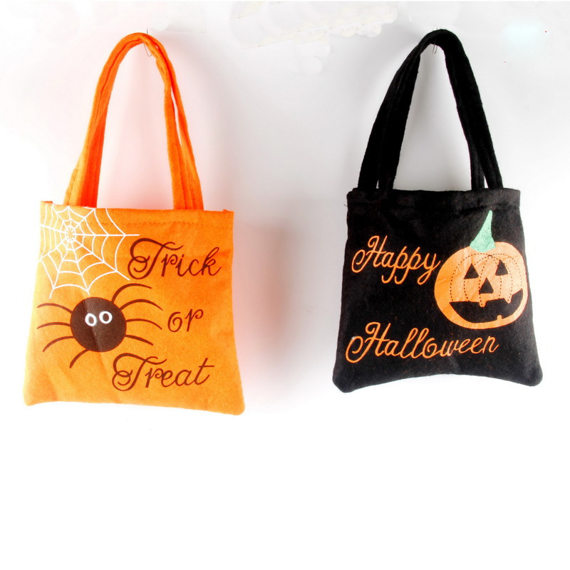 

5pcs Happy Halloween Party Handbag Lovely Non-woven Fabric Children' Candy Bag for Kids 2colors, Black