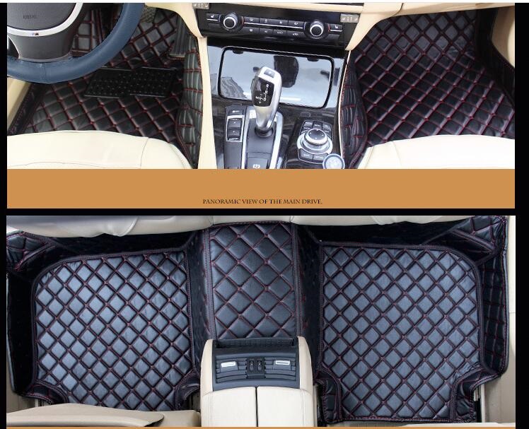 Tapis de sol en cuir XPE imperméables pour BENZ G63 2015 (deuxième rangée avec porte-gobelets)