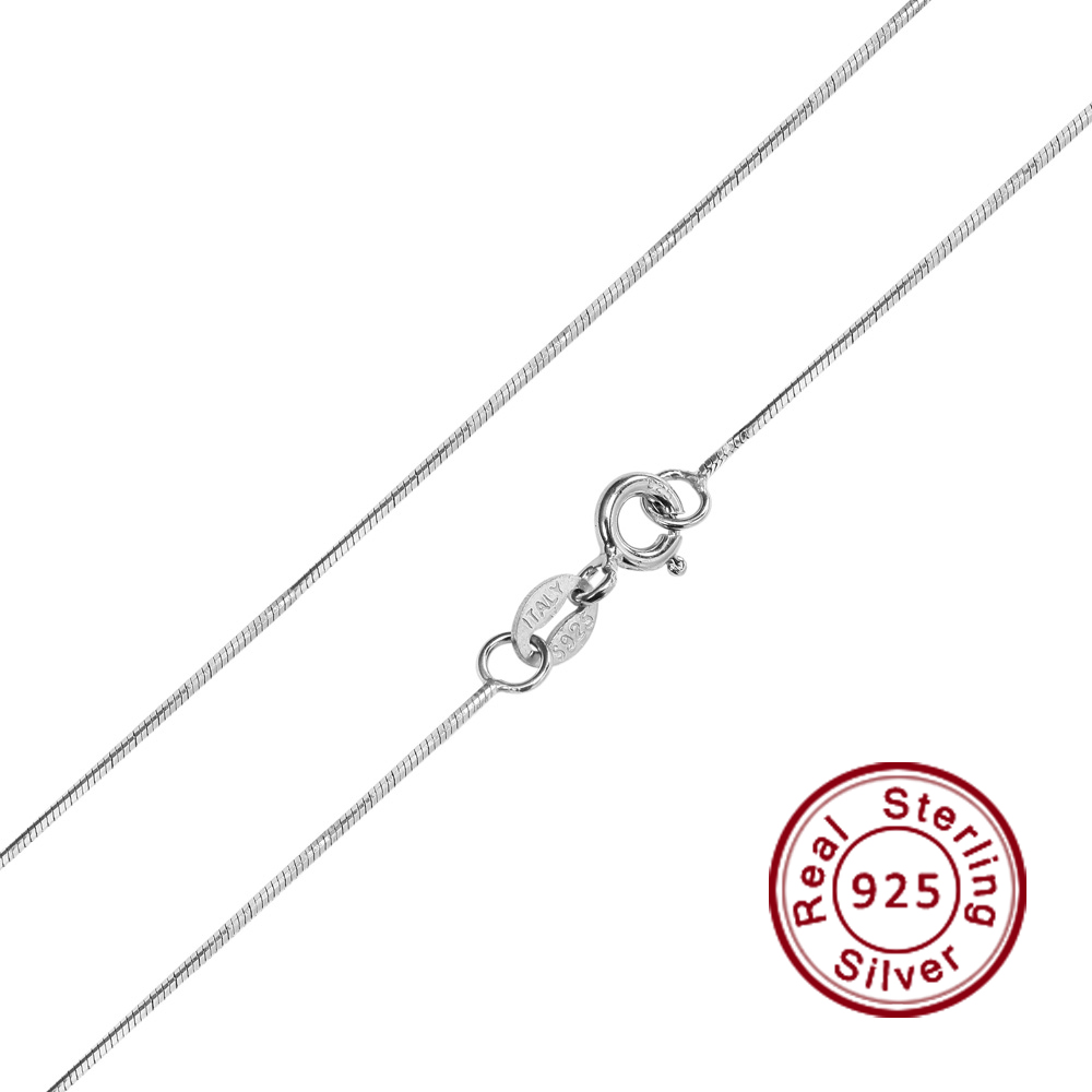 

Fashion Jewelry Sterling Silver Chain 925 Necklace Snake Chain for Women 1mm 16 18 2" 22 24 Inches