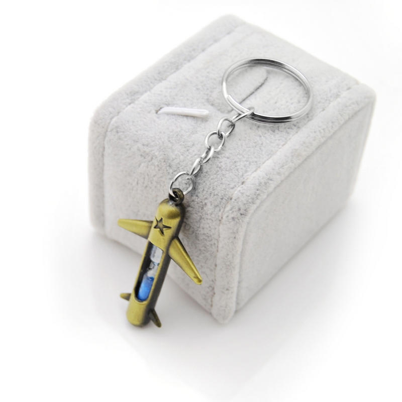 

Original New fashion metal hourglass key chain Airplane keychain valentine's day novelty items Women love Men gift for couple