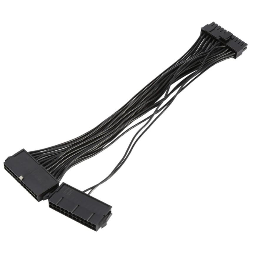 

Black PCI-E express Power Cable Dual PSU Power Supply 24 pin ATX motherboard Adapter PSU Cable Riser Cable for Bitcoin Miner