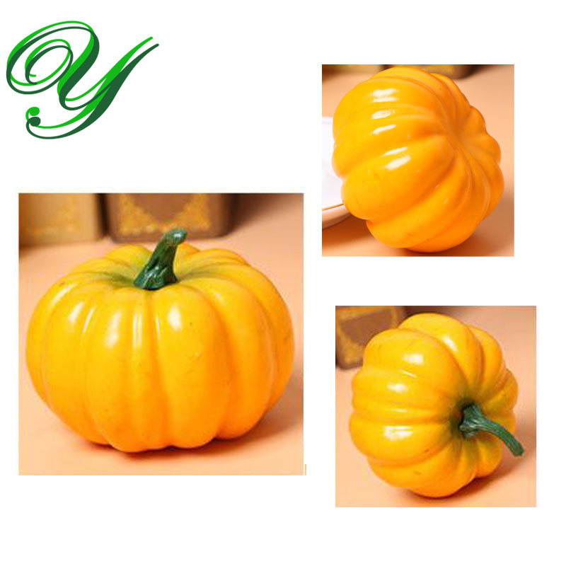 2Pcs Plastic Yellow Pumpkin Large Vegetable Creative Party Decorative ZY
