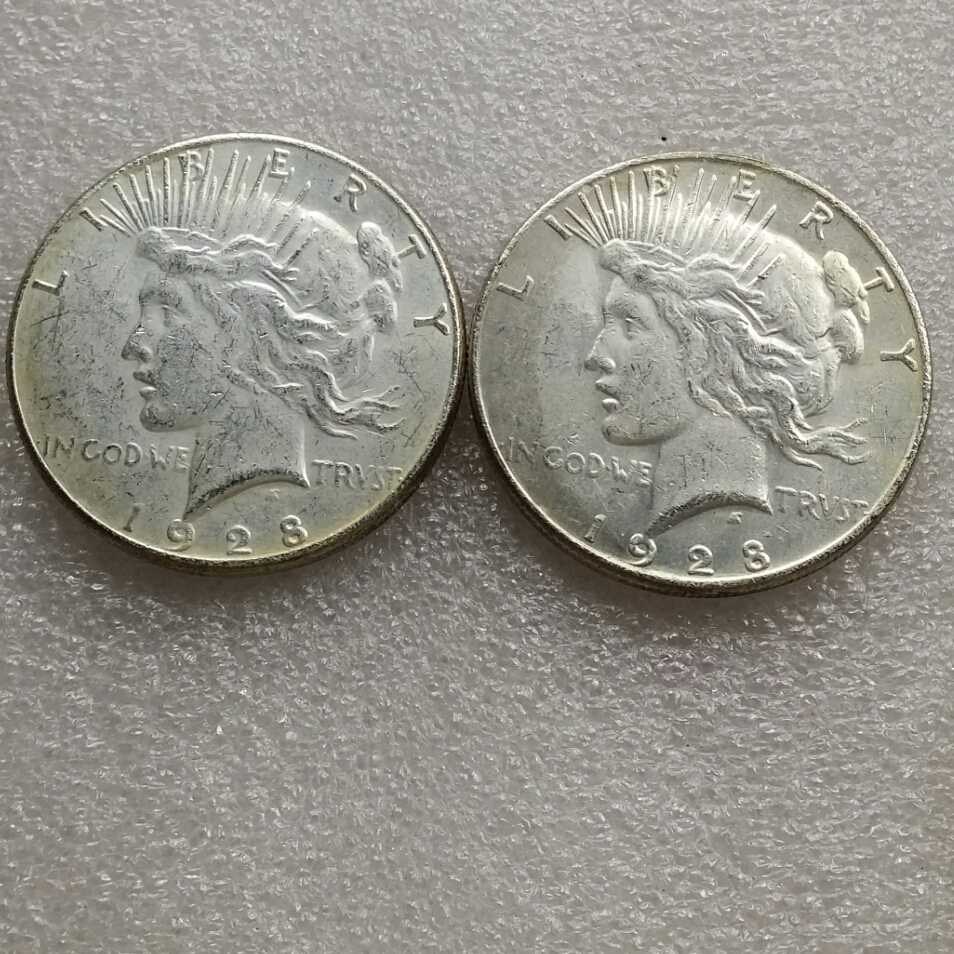 

US head-to-head 1928 Peace Dollar Two face Copy Coin - Free Shipping
