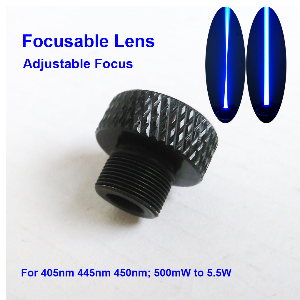 

Focusable Laser Lens Adjustable Focus three Layer Coated Glass M9*0.5 for 405nm 445nm 450nm 50mw-5.5w 1W 2W 2.5W laser module