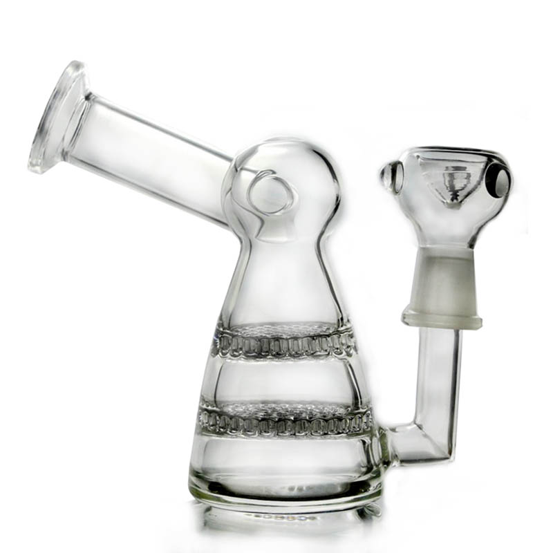 

Oil Recycler Bubbler Cone Shaped Mini Cute Pocket Glass ConcentrateOil Rigs Double layers Comb Percolaters Waterpipes