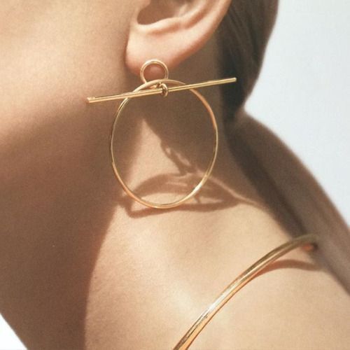 

Morden Simple Geometric Stud Earrings Big Circle Long Pin Ear Studs Jewelry SALE