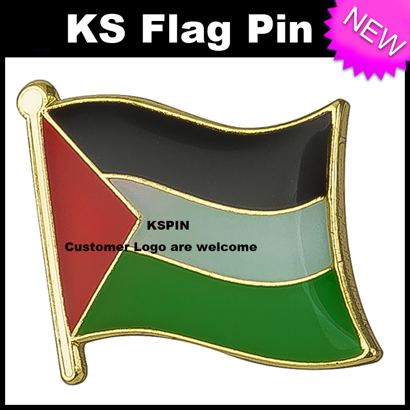 

Palestine Flag Badge Flag Pin 10pcs a lot Free Shipping KS-0027, Black
