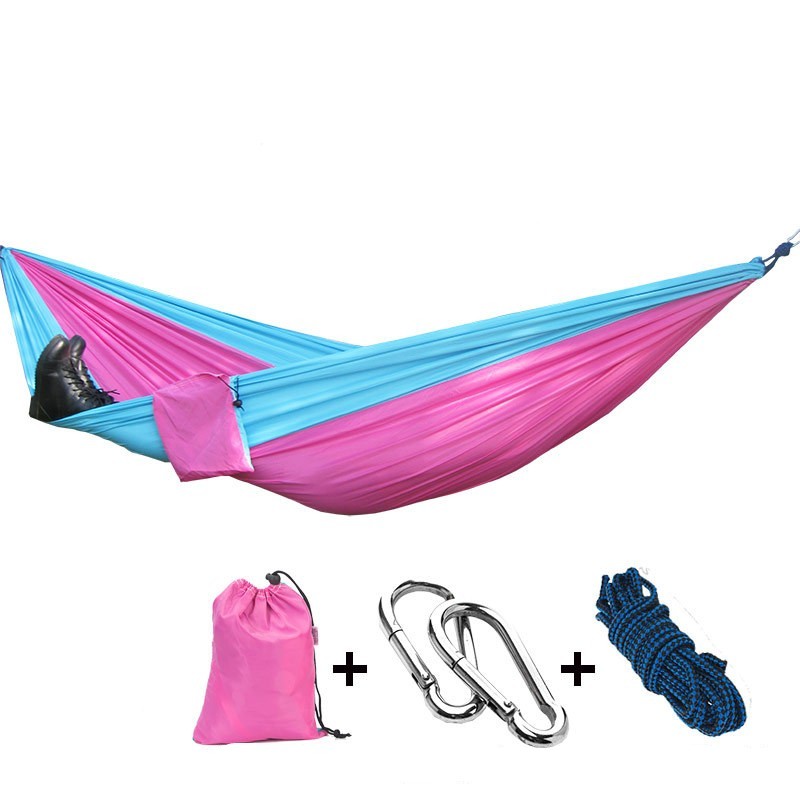 Portable Parachute Double Hamac Jardin En Plein Air Camping Voyage Meubles Survie Hamacs Balançoire Lit De Couchage Pour 2 Personne
