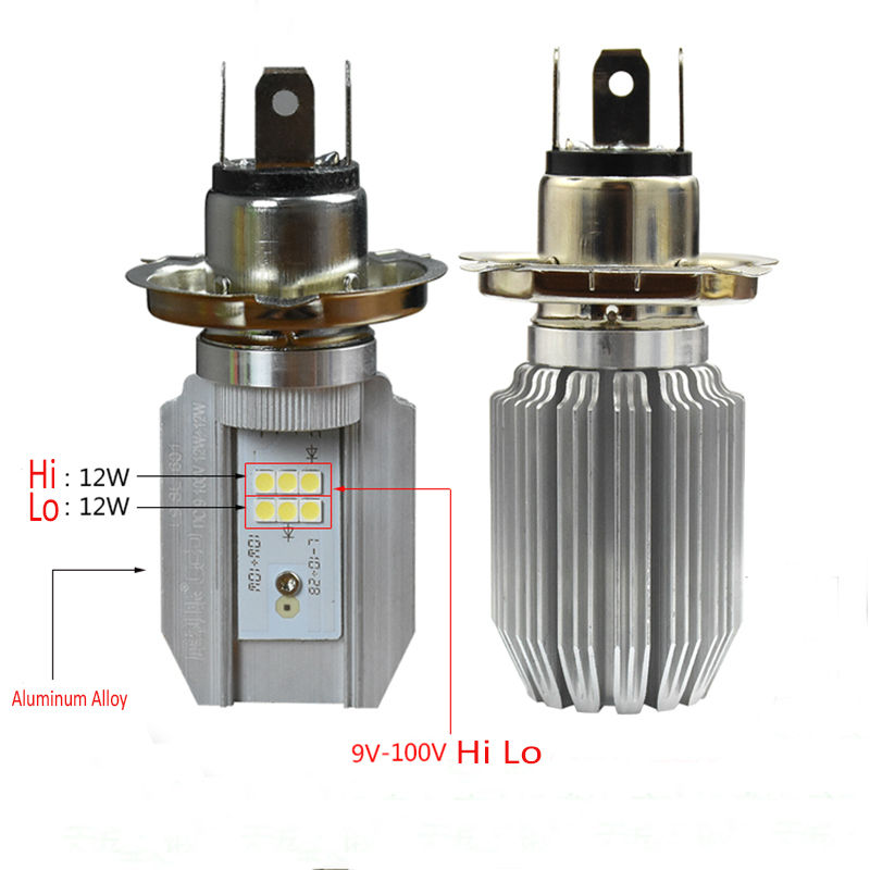 H4 Led Phares Ampoules dans la Source de Lumière de Voiture Hi/Lo Beam Moto Avant Tête DRL Brouillard Conduite Lampe Éclairage Scooter Lampe Tête