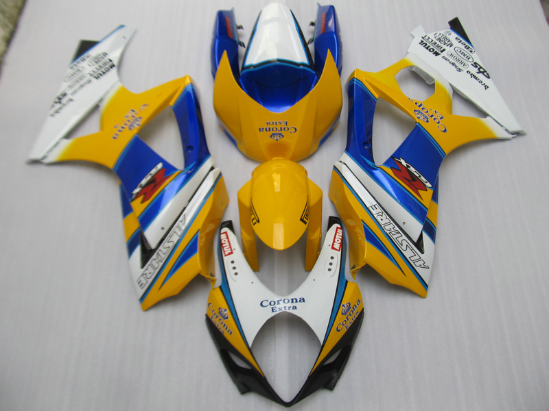 

Motorcycle Fairing kit for Suzuki GSXR1000 07 08 yellow white blue fairings set GSXR1000 2007 2008 OT08, Same as picture