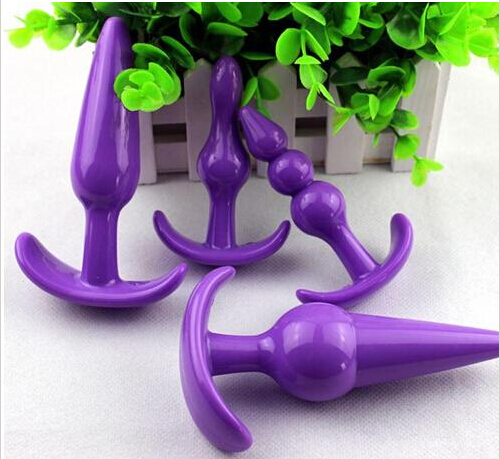 3 couleurs disponibles 4pcs / set silicone anal toys bouchs fut anal gode pour les femmes masturbation des hommes produits gays