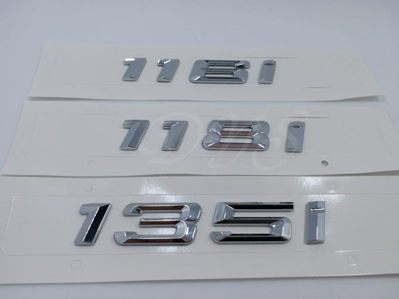 116i 118i 135i Chrome emblem Badge Decal Number Letter Stickers for BMW 1 series
