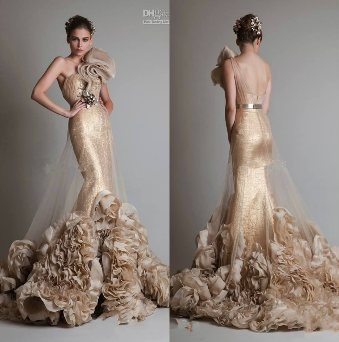 

Luxury Gold Dresses Evening Wear Strapless Mermaid Sweep Train Pageant Gowns Beaded Appliqued Red Carpet Gowns For Women, Light sky blue