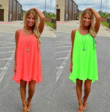 

summer new 2017 women beach casual chiffon dresses clothing female sexy boho maxi strap spaghetti sleeveless dress loose holiday dress, Orange
