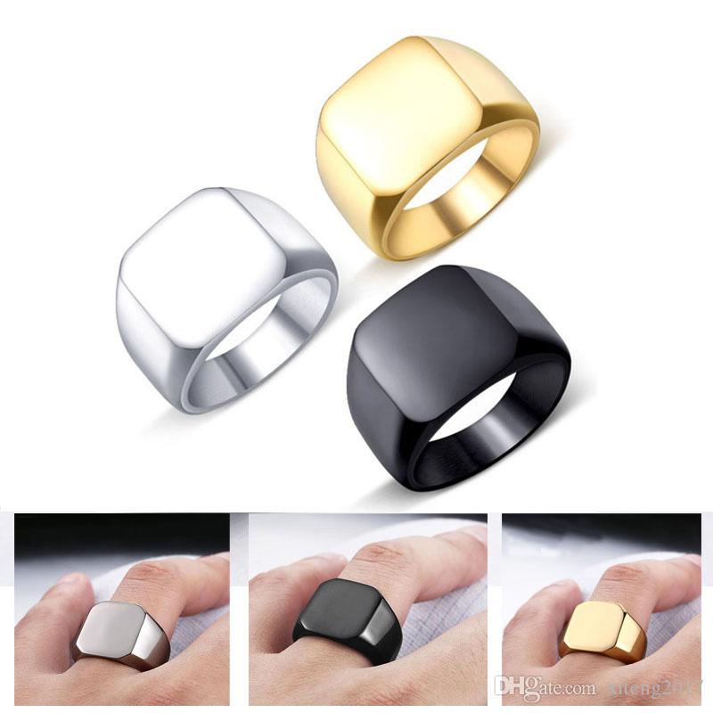 

New simple ring 316L titanium steel ring blank plain menS ring fashion jewelry gold silver black color new trendy desgin